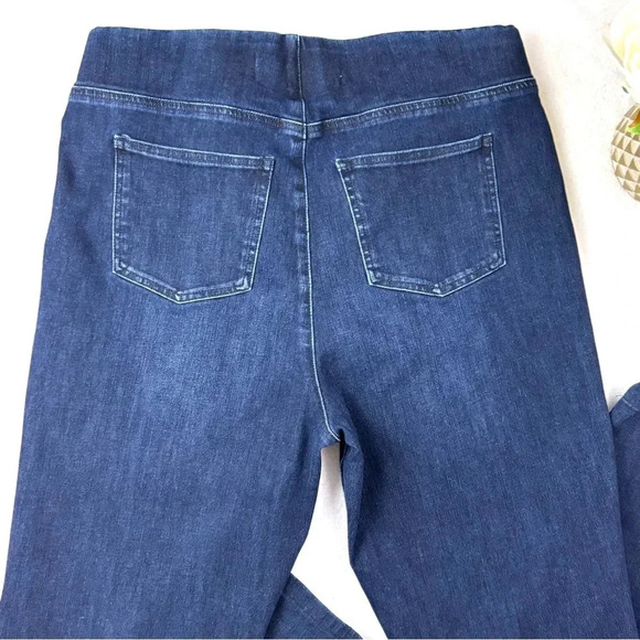 Soft Surroundings Dark Wash Whisker Tummy Control Highrise Bootcut Jeans Size TL - Picture 7 of 14